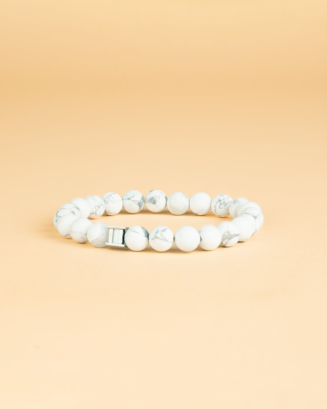 Bracelet with 8mm Matte Howlite stone