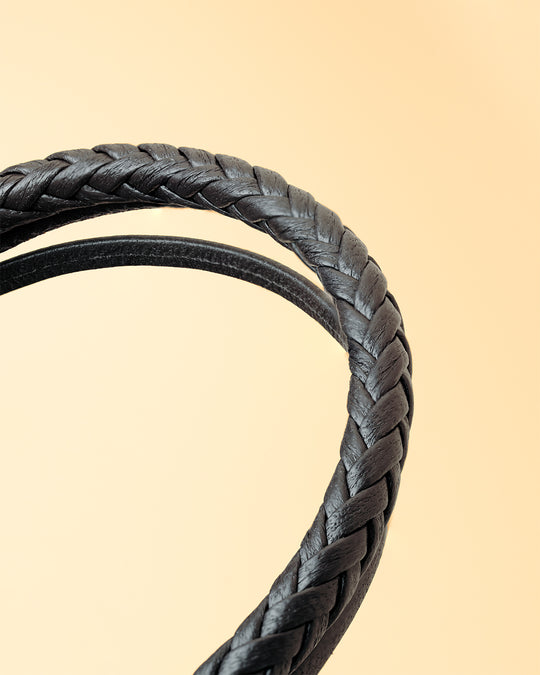 Triple bracelet with black Italian nappa leather