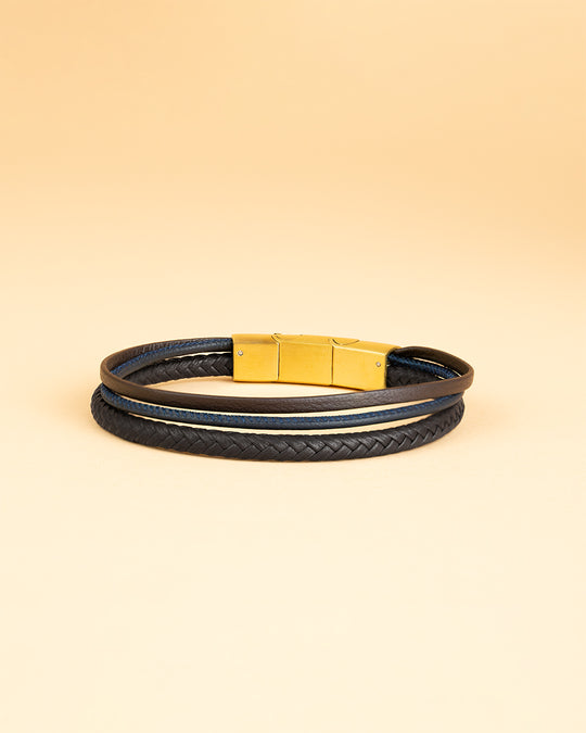 Triple bracelet with three kinds of Italian nappa leather