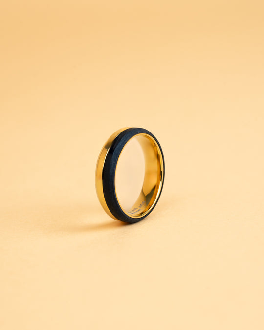 6mm Gold-plated titanium and Carbon ring