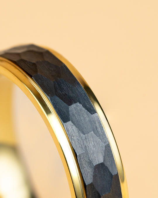 6mm Titanium ring with gold & black finish