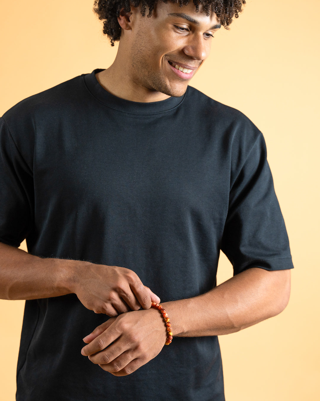 8mm bracelet with Orange Tiger Eye stone