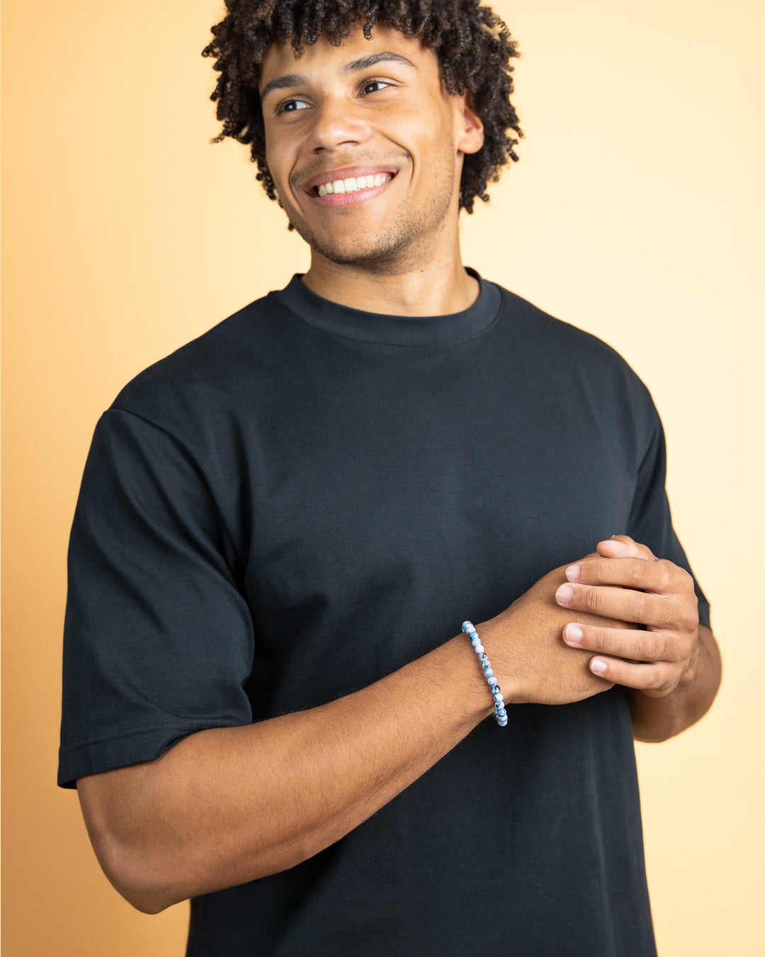 6mm bracelet with Blue Agate stone