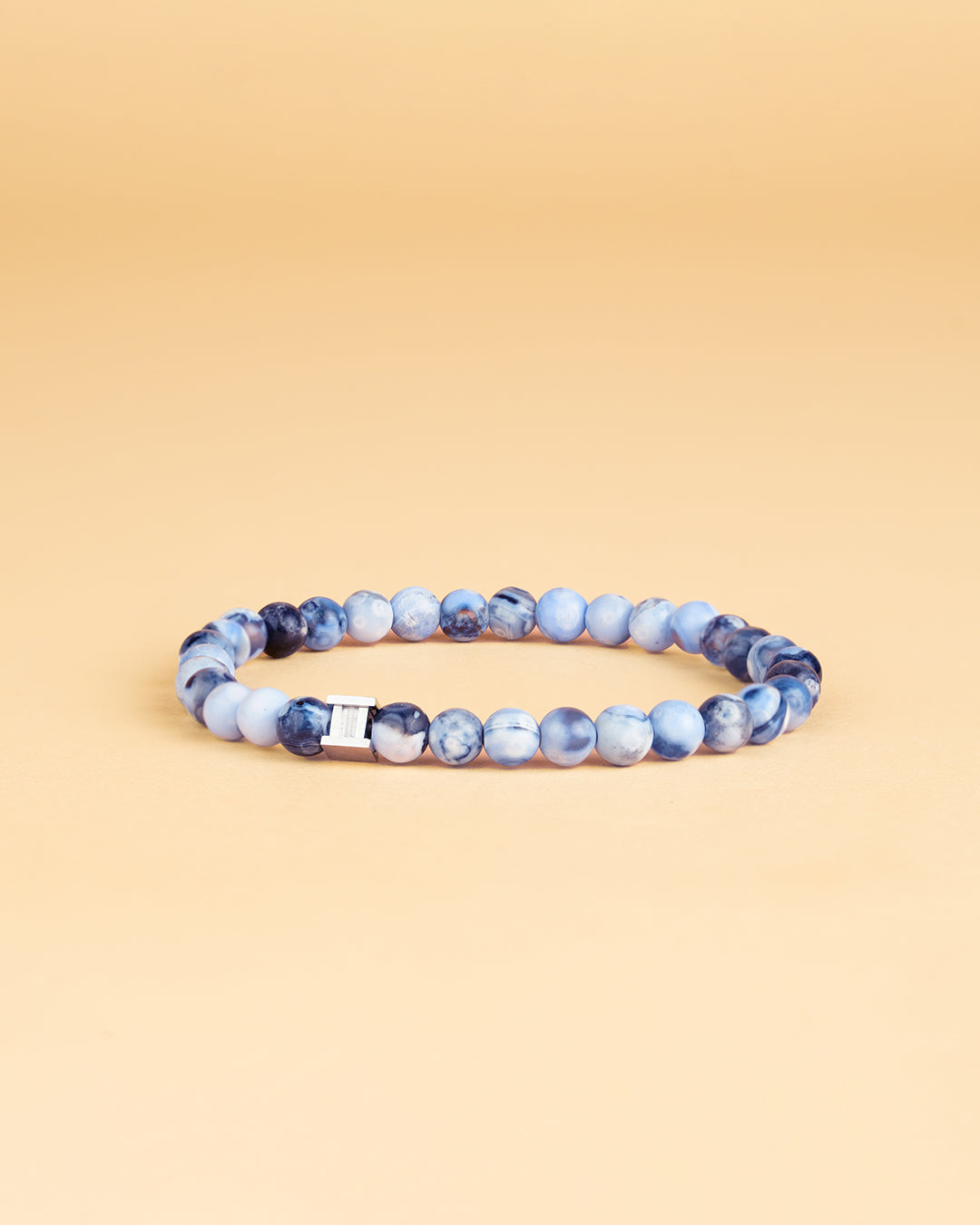 Bracelet 6mm avec pierre Agate Bleue – Gemini Official
