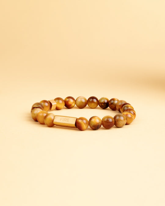 8mm Bracelet with orange Tiger Eye stone