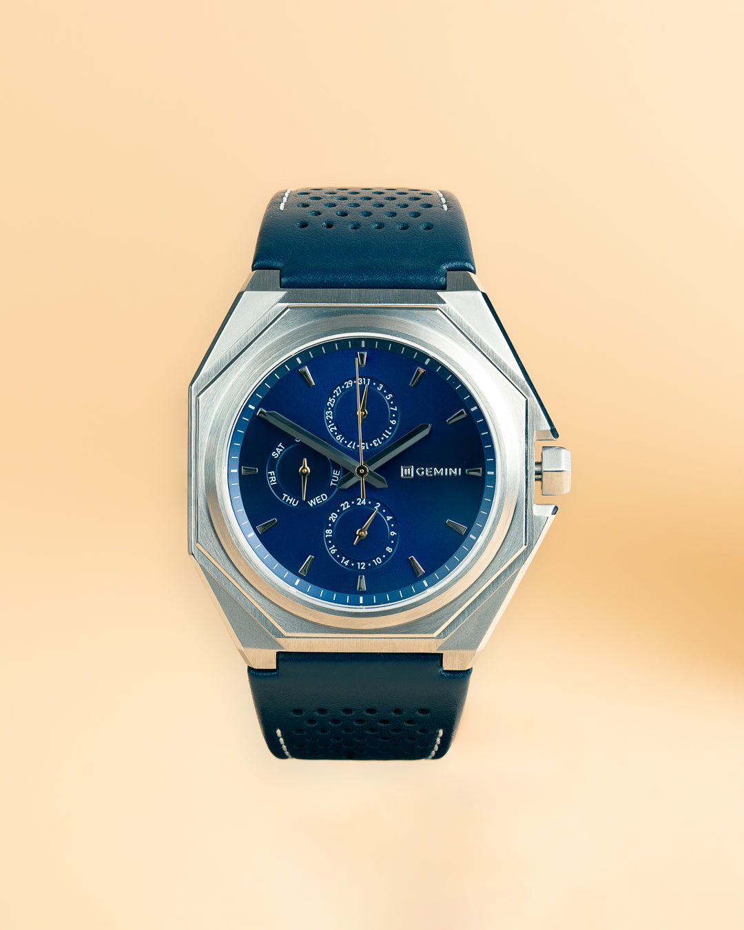 Patek Philippe Nautilus style watch strap 25mm in Gloss Navy