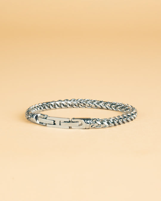 5mm foxtail bracelet in stainless steel with silver finish