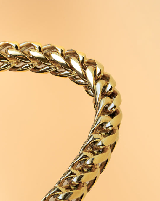 5mm foxtail bracelet in stainless steel with gold-plated finish