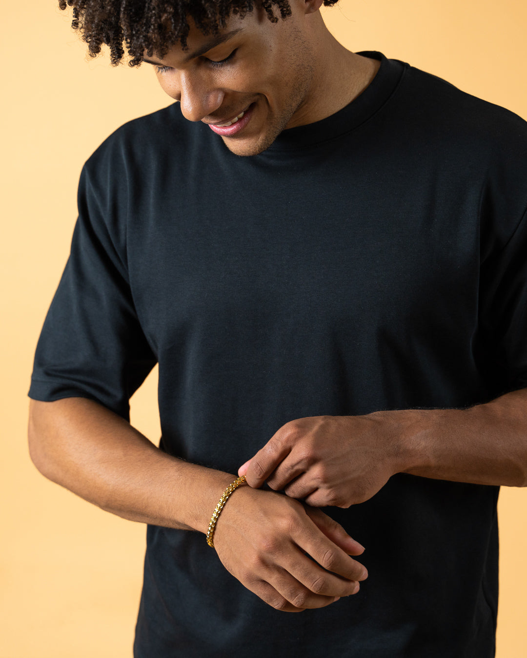 5mm foxtail bracelet in stainless steel with gold-plated finish