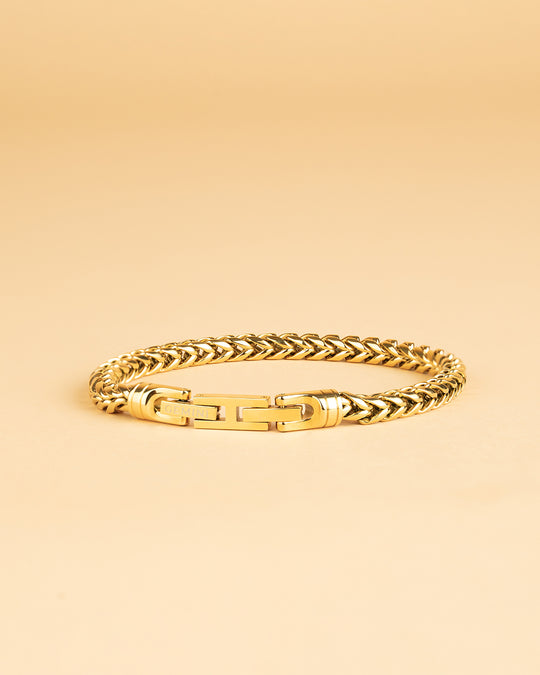 5mm foxtail bracelet in stainless steel with gold-plated finish