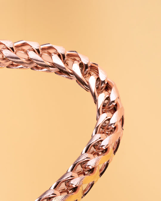 5mm foxtail bracelet in stainless steel with bronze plated finish