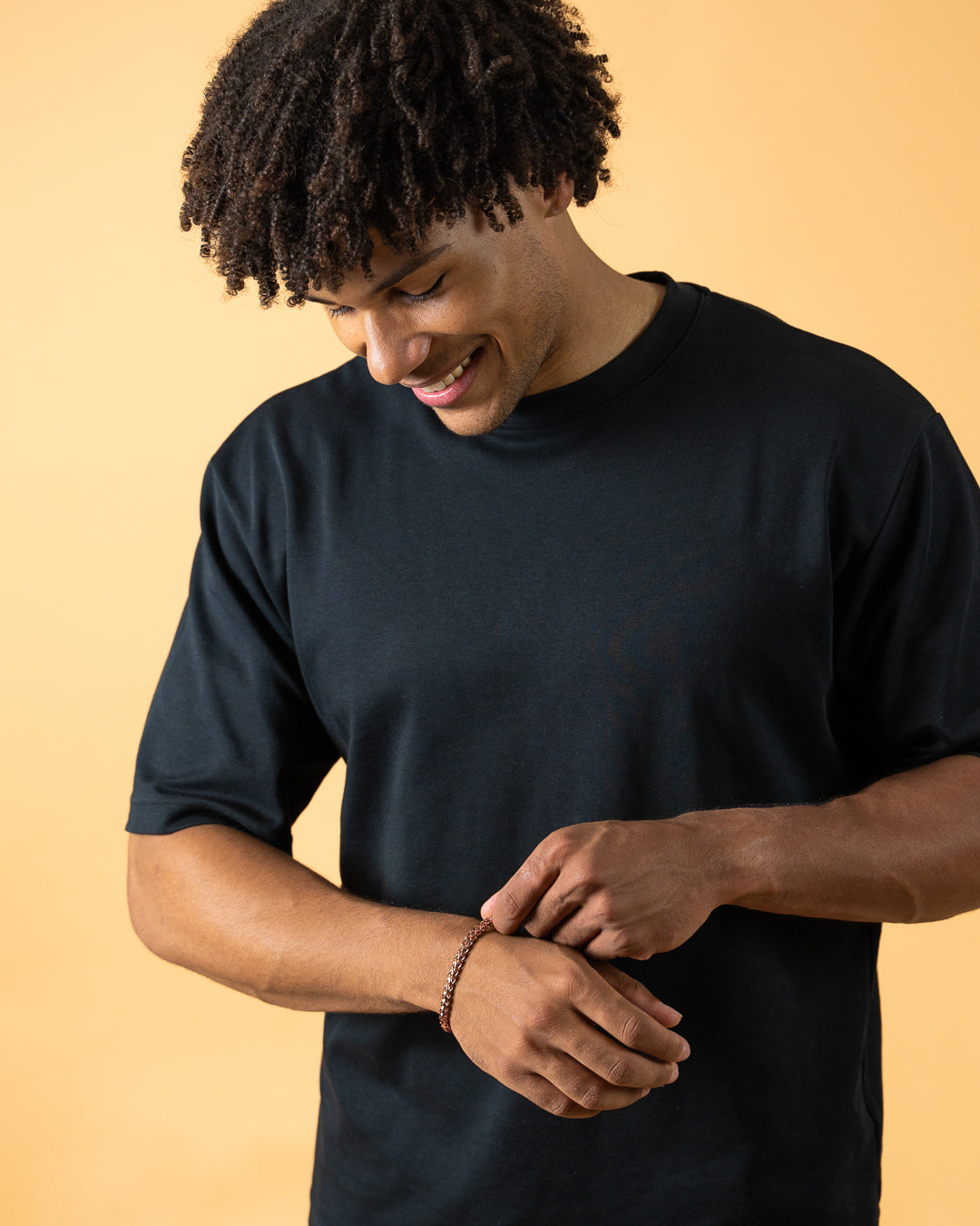 5mm foxtail bracelet in stainless steel with bronze plated finish