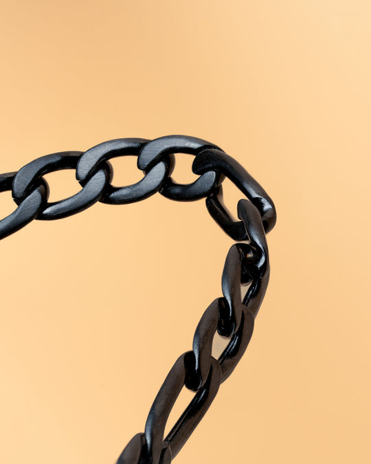 5mm figaro stainless steel chain with black finish