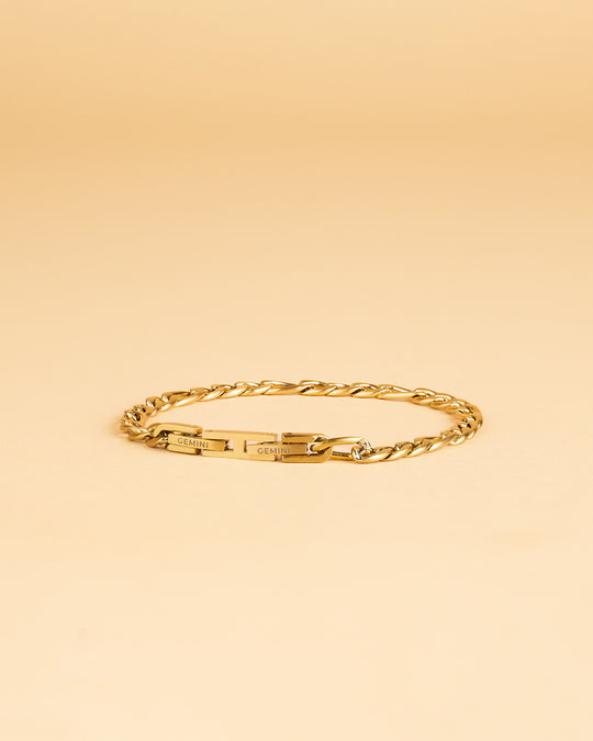 5mm figaro stainless steel chain with gold-plated finish