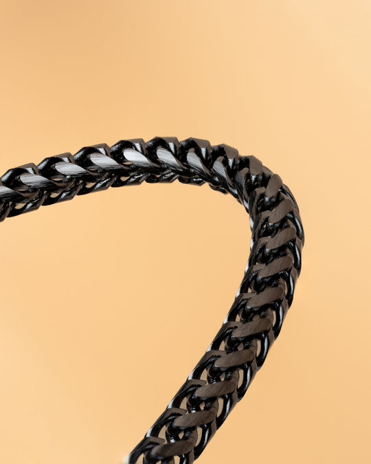 3mm foxtail bracelet in stainless steel with black finish