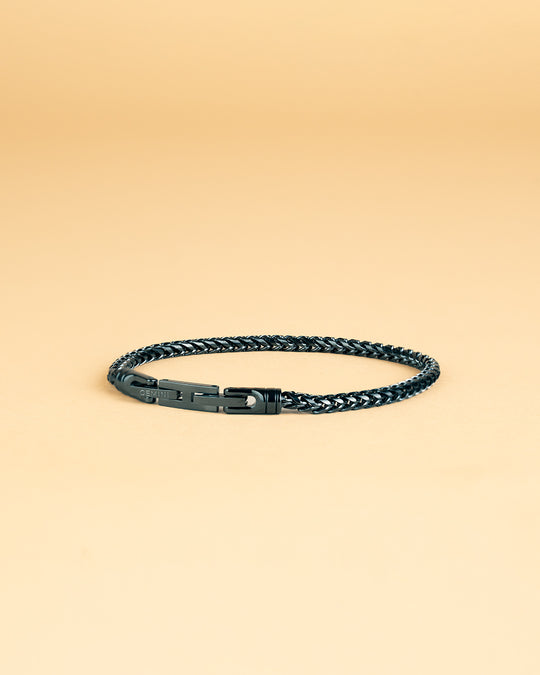 3mm foxtail bracelet in stainless steel with black finish