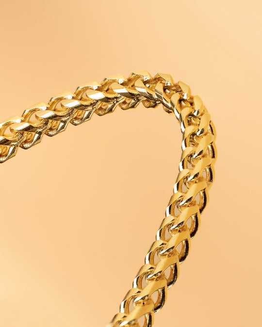3mm foxtail bracelet in stainless steel with gold-plated finish