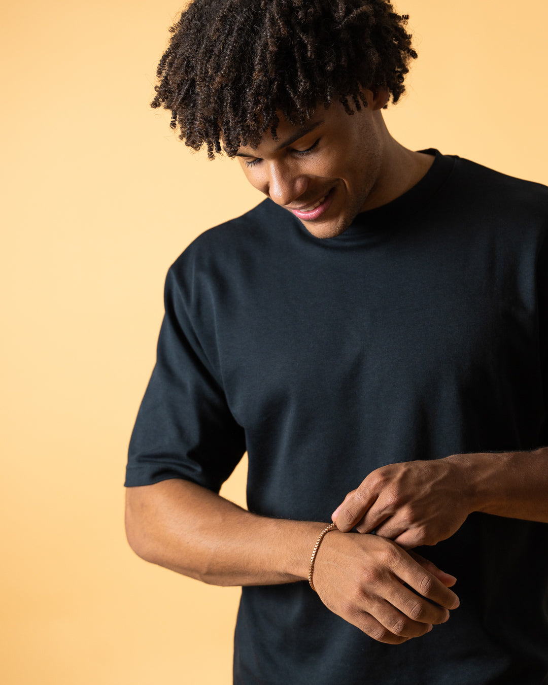 3mm foxtail bracelet in stainless steel with gold-plated finish