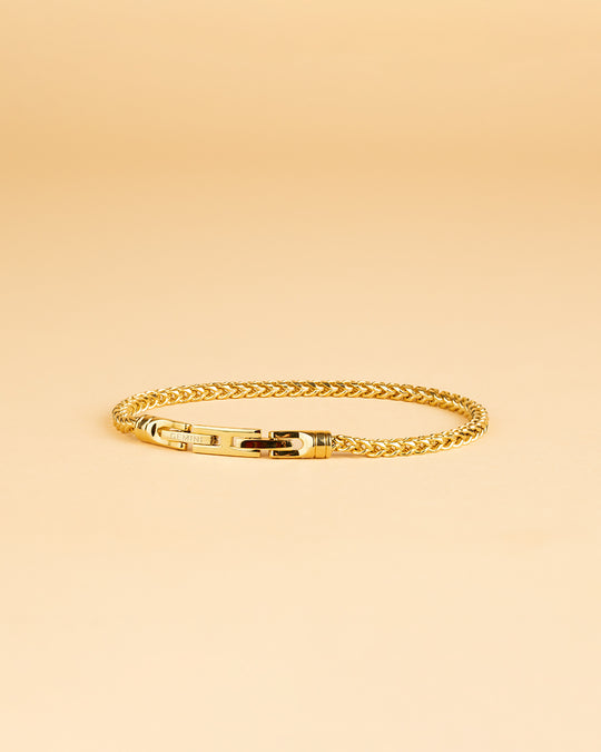 3mm foxtail bracelet in stainless steel with gold-plated finish