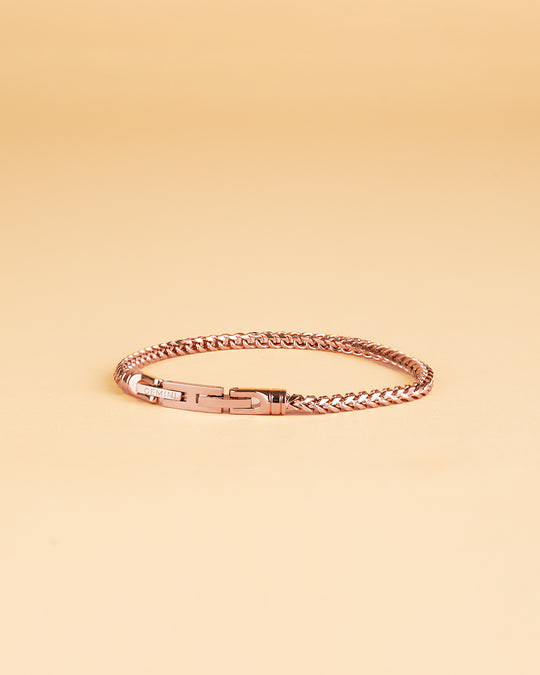 3mm foxtail bracelet in stainless steel with bronze plated finish