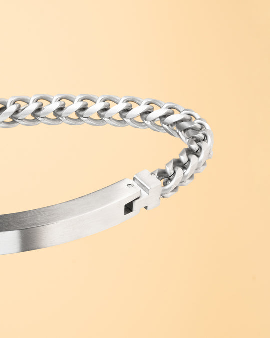 5mm foxtail bracelet in stainless steel with silver finish