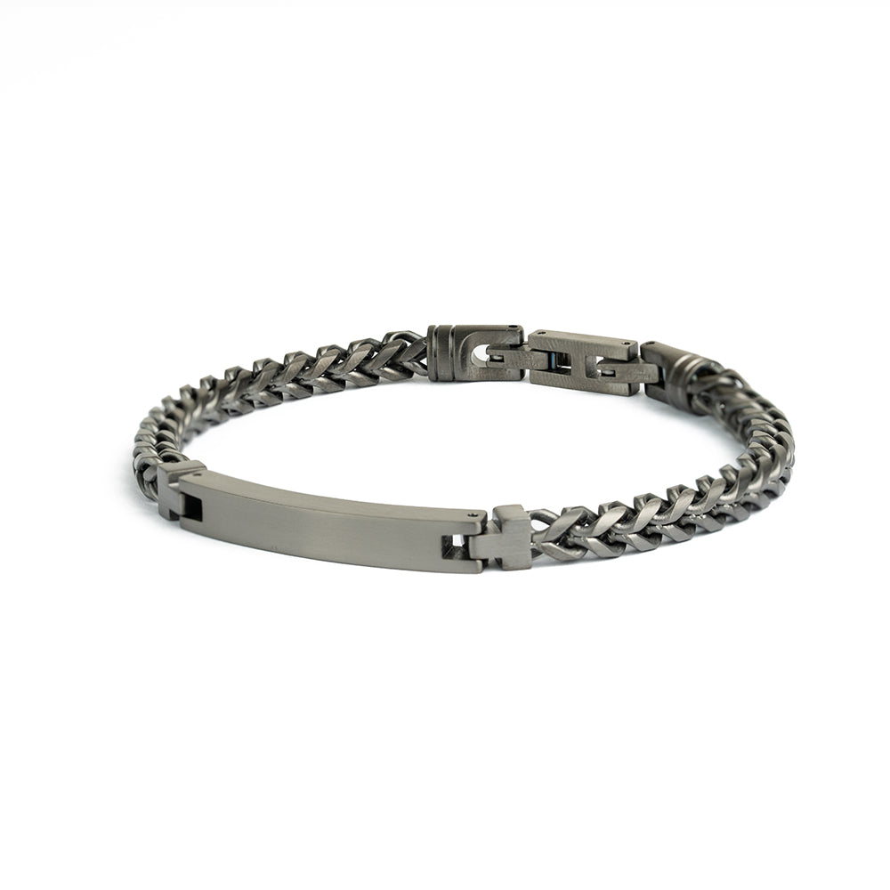 5mm foxtail bracelet in stainless steel with black finish