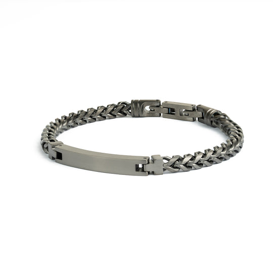 5mm foxtail bracelet in stainless steel with black finish