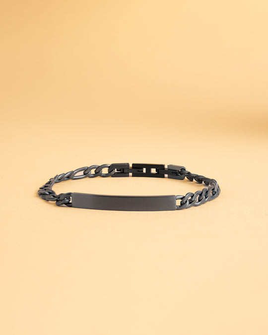 5mm figaro bracelet in stainless steel with black finish
