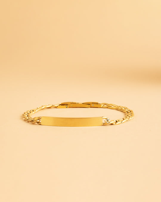 5mm figaro bracelet in stainless steel with gold-plated finish