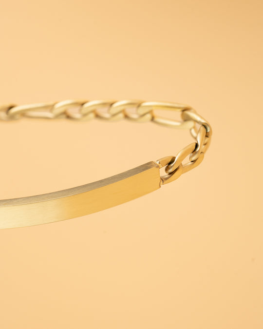 5mm figaro bracelet in stainless steel with gold-plated finish