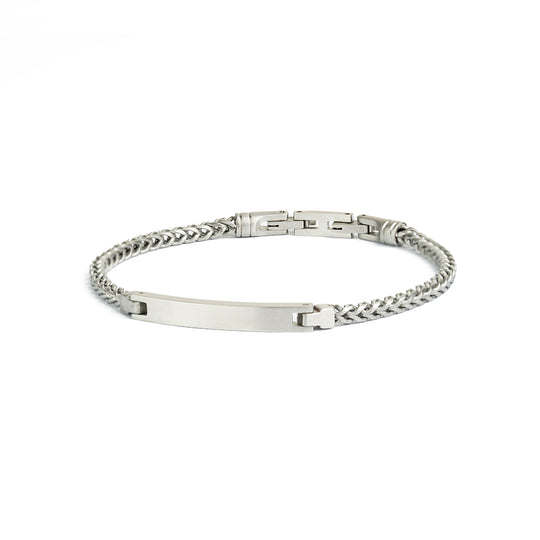 3mm foxtail bracelet in stainless steel with silver finish