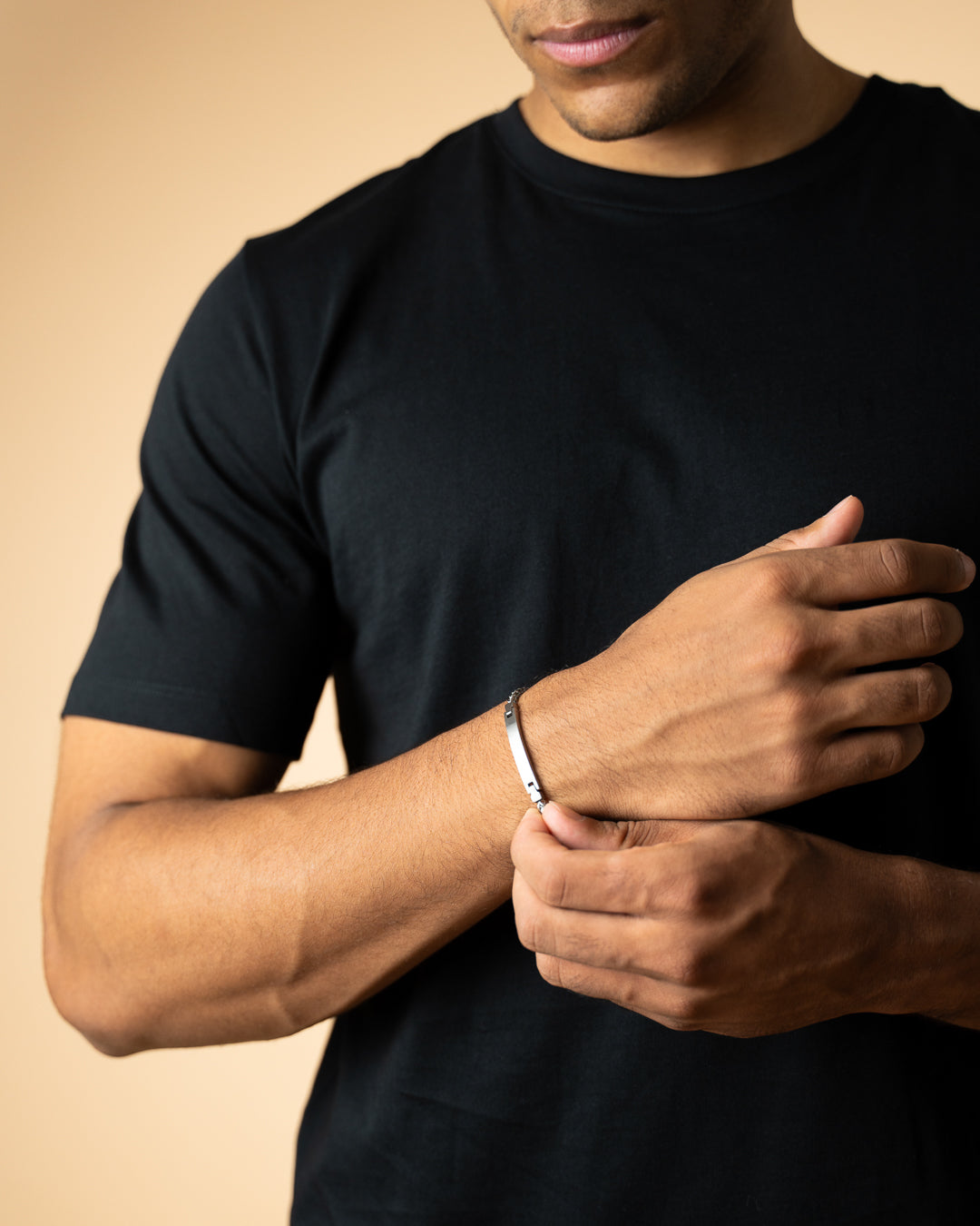 3mm foxtail bracelet in stainless steel with silver finish