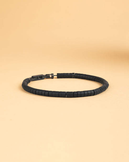 2mm Bracelet with matte Agate stones and titanium element