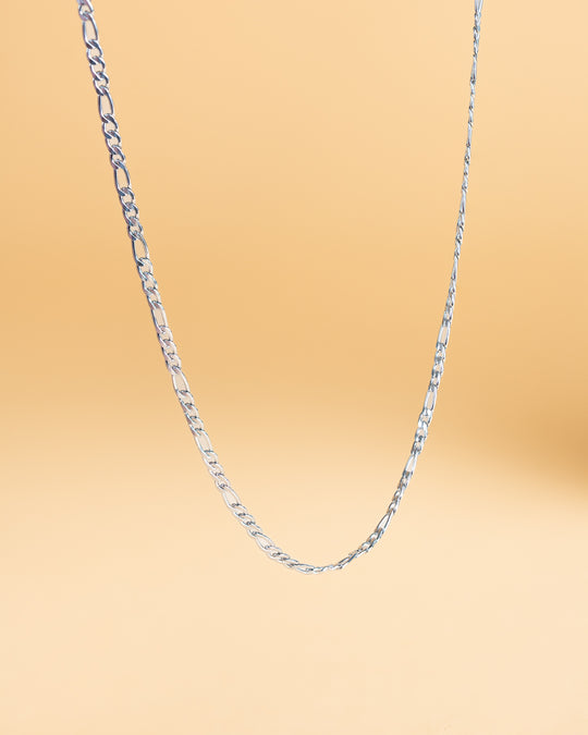 3mm figaro necklace in stainless steel with silver finish
