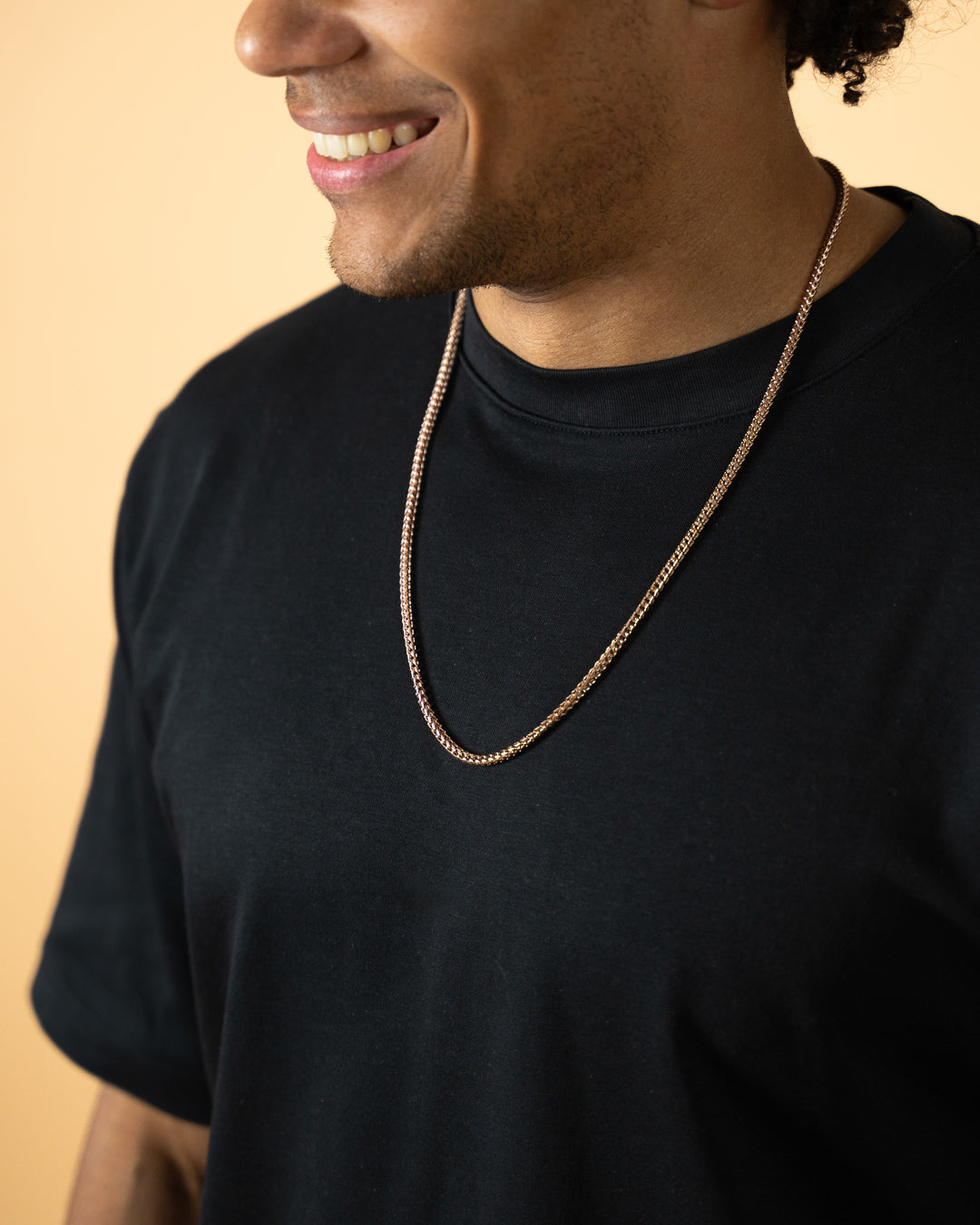 3mm foxtail necklace in stainless steel with a bronze plated finish