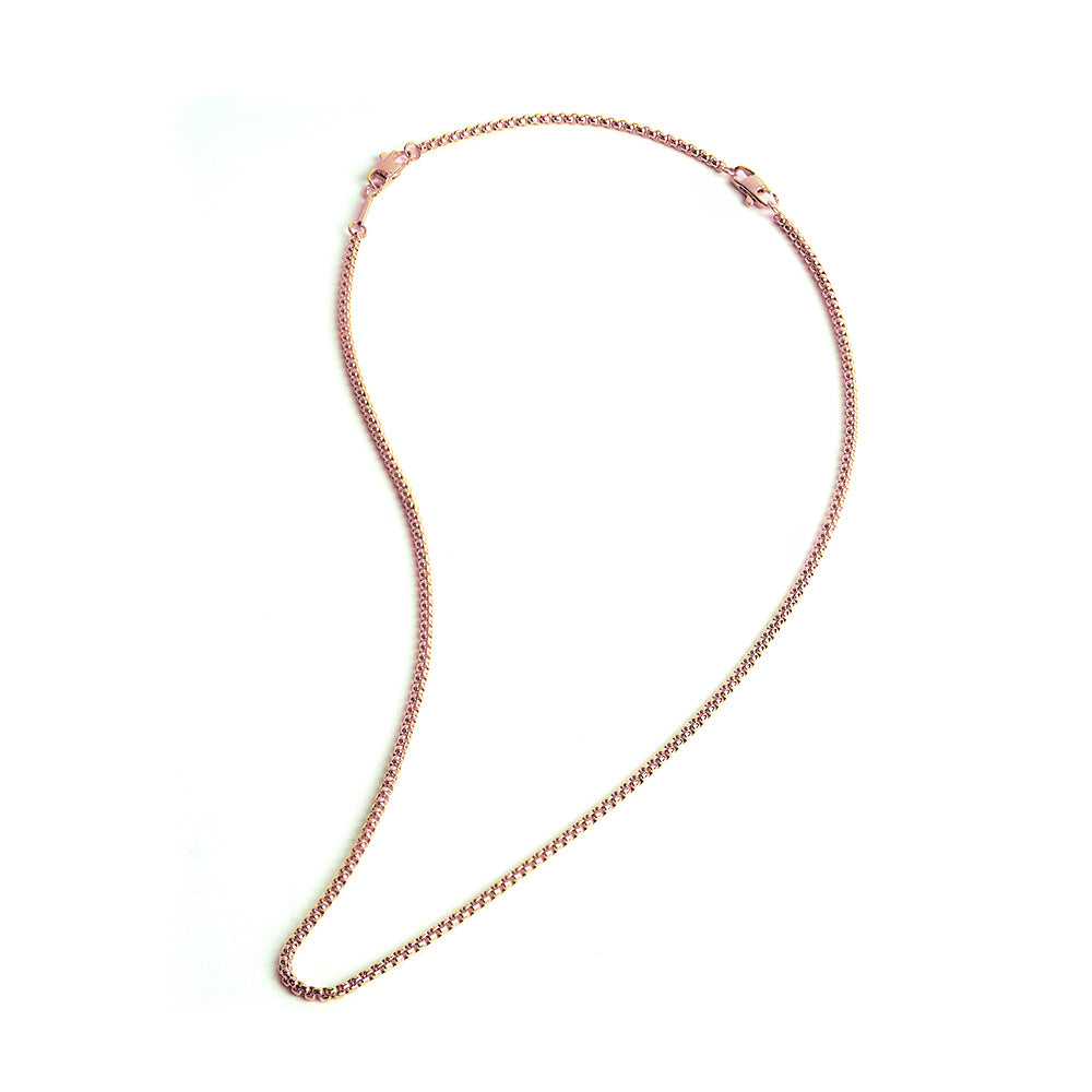 3mm Box chain necklace with a bronze finish