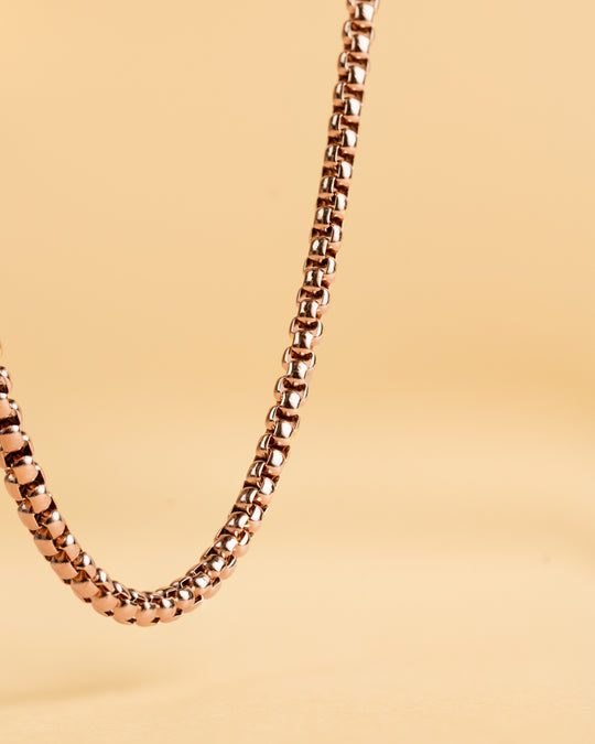 3mm Box chain necklace with a bronze finish