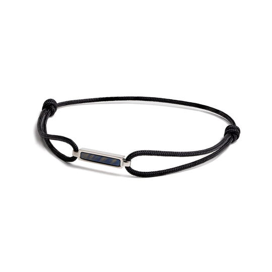 Black nylon bracelet with a carbon fiber element