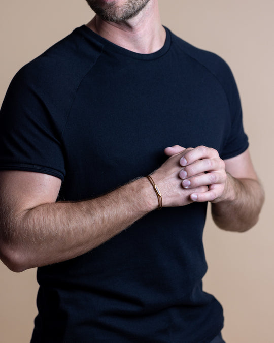 Brown nylon bracelet with a Tiger Eye stone element