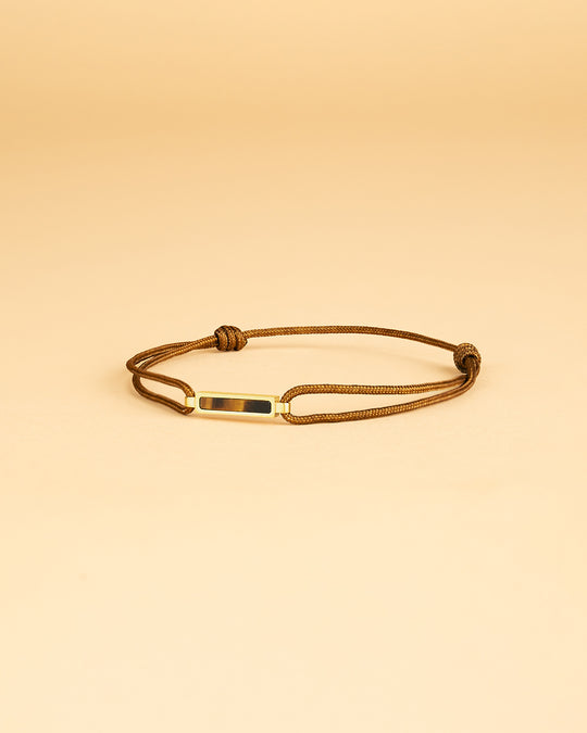 Brown nylon bracelet with a Tiger Eye stone element