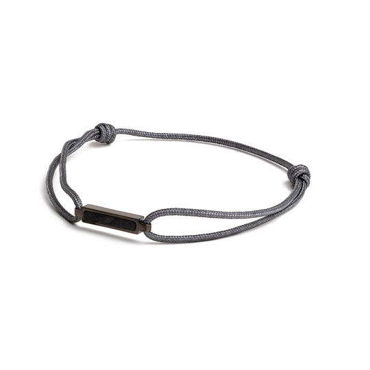 Grey nylon bracelet with a carbon fiber element