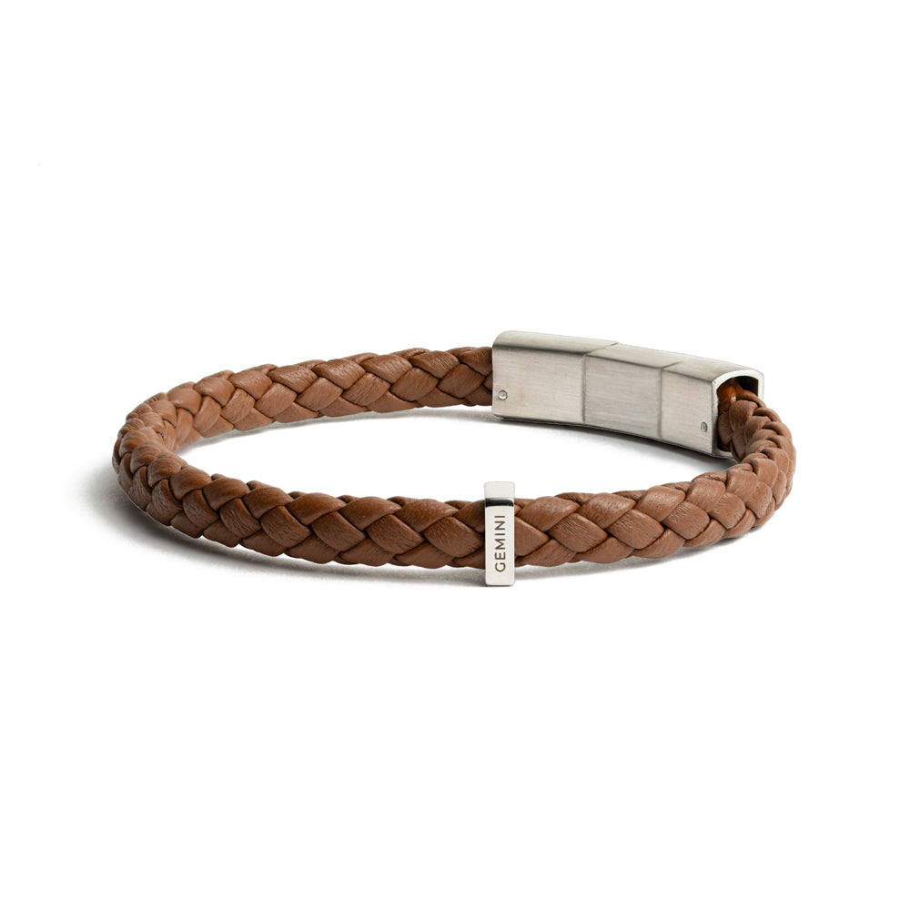 Light brown Italian nappa leather bracelet