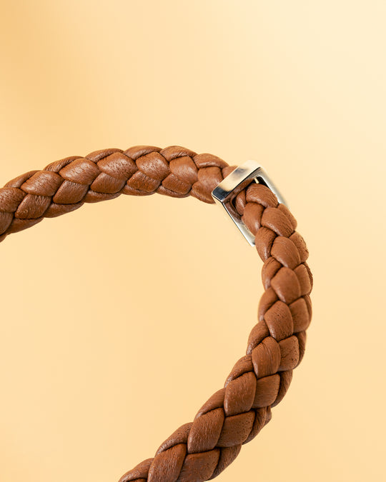 Light brown Italian nappa leather bracelet