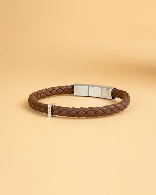 Light brown Italian nappa leather bracelet