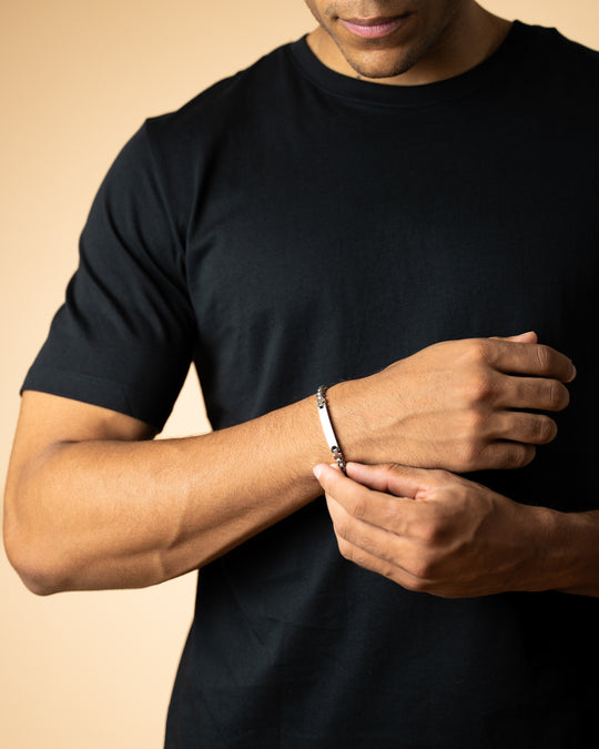 5mm foxtail bracelet in stainless steel with silver finish