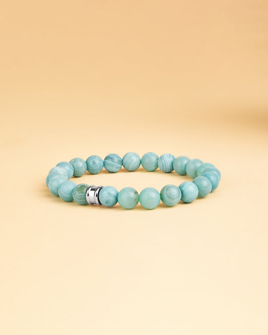 Bracelet with 8mm Turquoise Agate stone