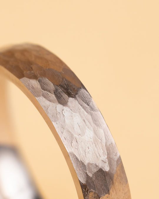 5mm Titanium ring with faceted bronze finish