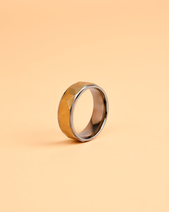 8mm Titanium ring with silver & gold finish