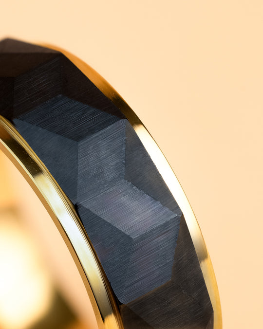 8mm Titanium ring with gold & black finish
