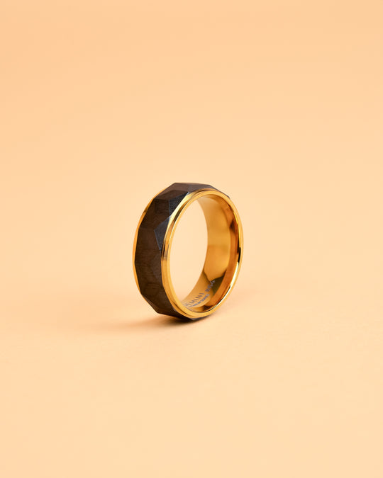 8mm Titanium ring with gold & black finish